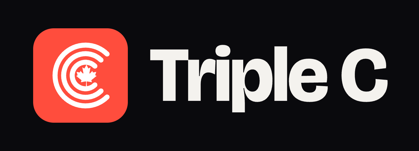 Triple C logo on a dark background
